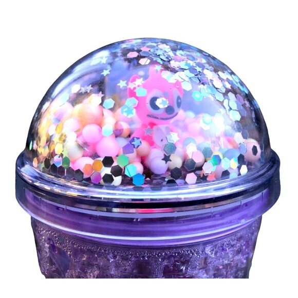 Lilo & Stitch Glitter 20 oz Light Up Tumbler With Dome Lid Kawaii Purple Working - Picture 4 of 6